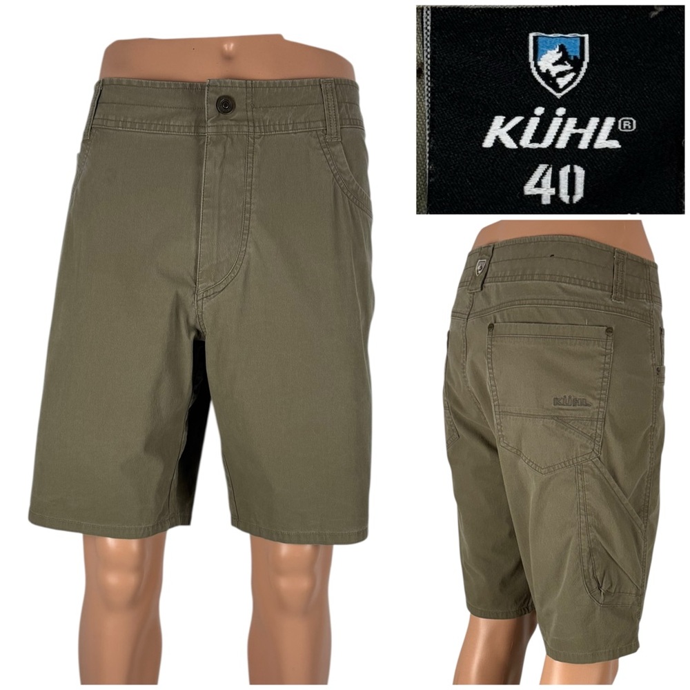 Kuhl Revolvr Mens 40 Shorts Vintage Patina Dye Green Shorts Style 5228 EUC
